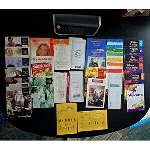 Weight Watchers Member Organizer Bag Holder Black Zip With Many Books & Tools